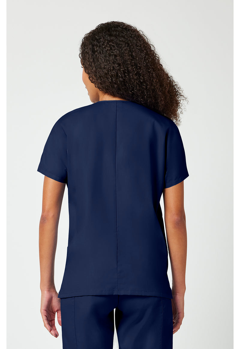Navy - Cherokee WW Originals Women Scrub Top - Back View