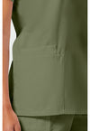 Olive - Women's V-Neck Scrub Top (View 3)