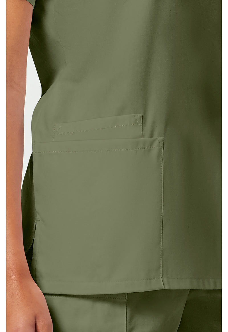 Olive - Women's V-Neck Scrub Top (View 3)