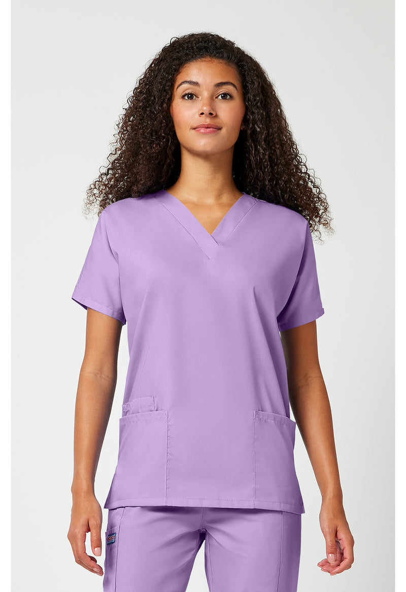 Orchid - Cherokee WW Originals Women Scrub Top - Front View