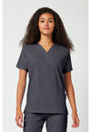 Pewter - Cherokee WW Originals Women Scrub Top - Front View