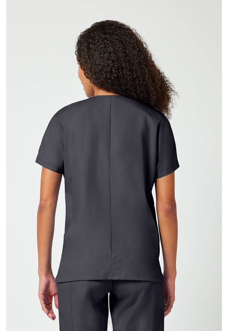 Pewter - Cherokee WW Originals Women Scrub Top - Back View