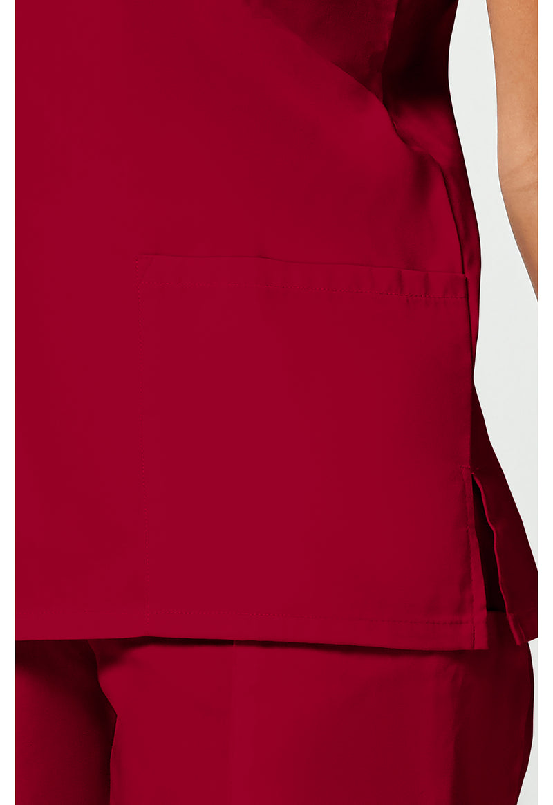Red - Women's V-Neck Scrub Top (View 4)