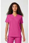 Shocking Pink - Cherokee WW Originals Women Scrub Top - Front View
