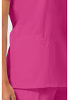 Shocking Pink - Women's V-Neck Scrub Top (View 3)