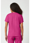 Shocking Pink - Cherokee WW Originals Women Scrub Top - Back View