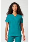 Teal Blue - Cherokee WW Originals Women Scrub Top - Front View