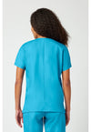 Turquoise - Cherokee WW Originals Women Scrub Top - Back View