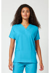 Turquoise - Cherokee WW Originals Women Scrub Top - Front View