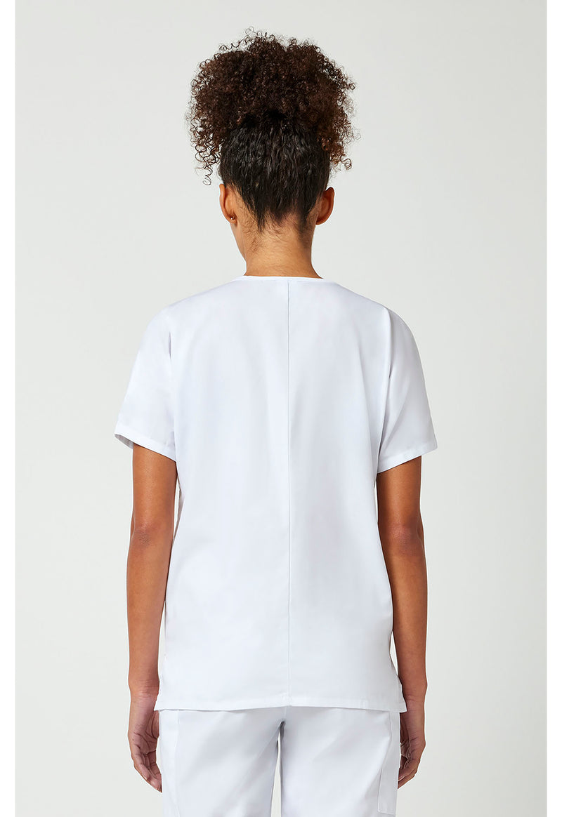 White - Cherokee WW Originals Women Scrub Top - Back View