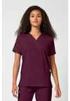 Wine - Cherokee WW Originals Women Scrub Top - Front View