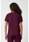 Wine - Cherokee WW Originals Women Scrub Top - Back View