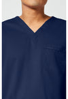 navy - Unisex V-Neck Top (View 2)