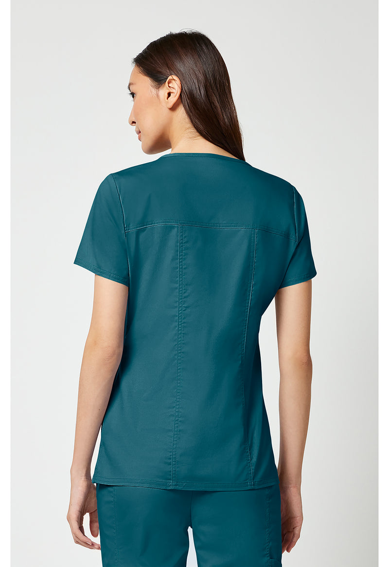 Caribbean Blue - V-Neck Top (Back)