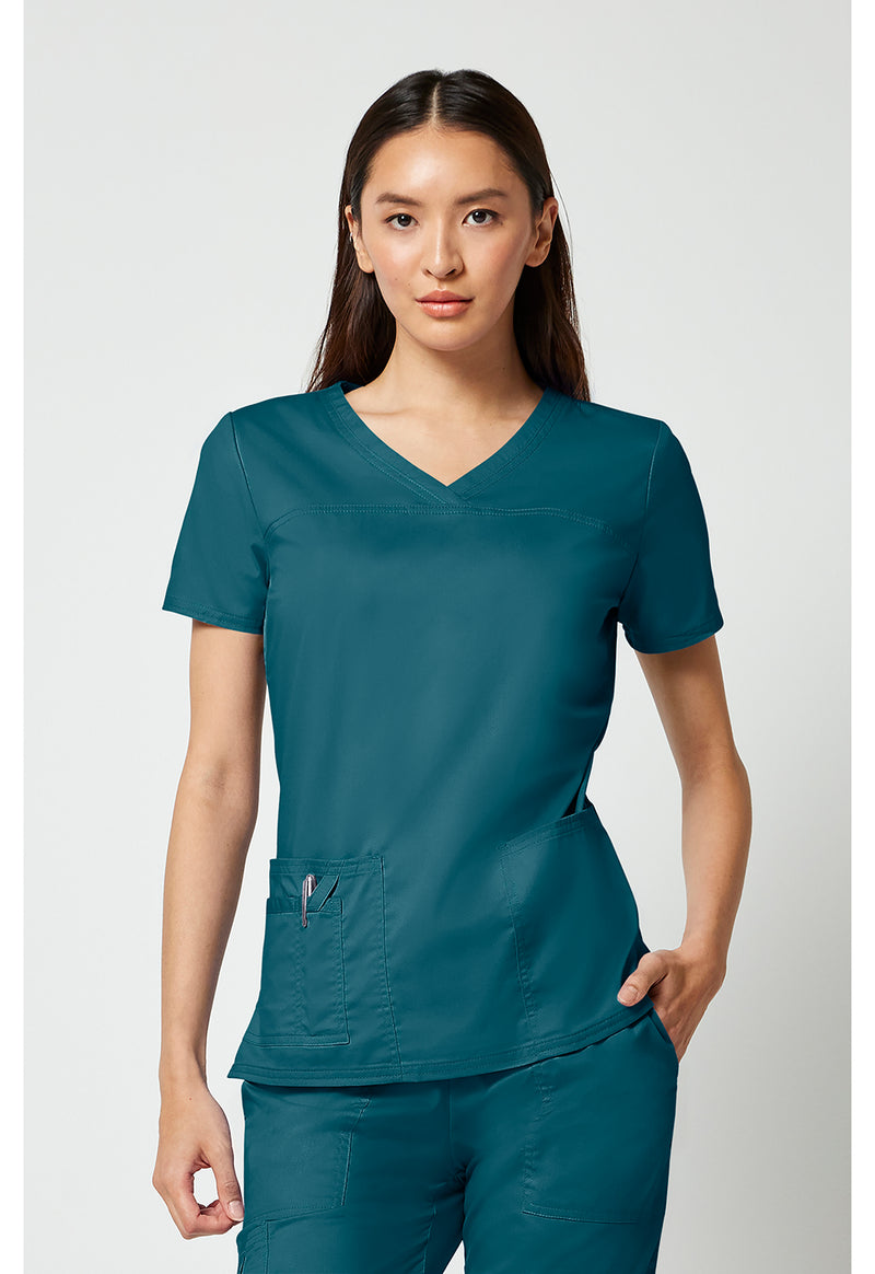 Caribbean Blue - V-Neck Top
