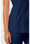 Navy - V-Neck Top (View 3)