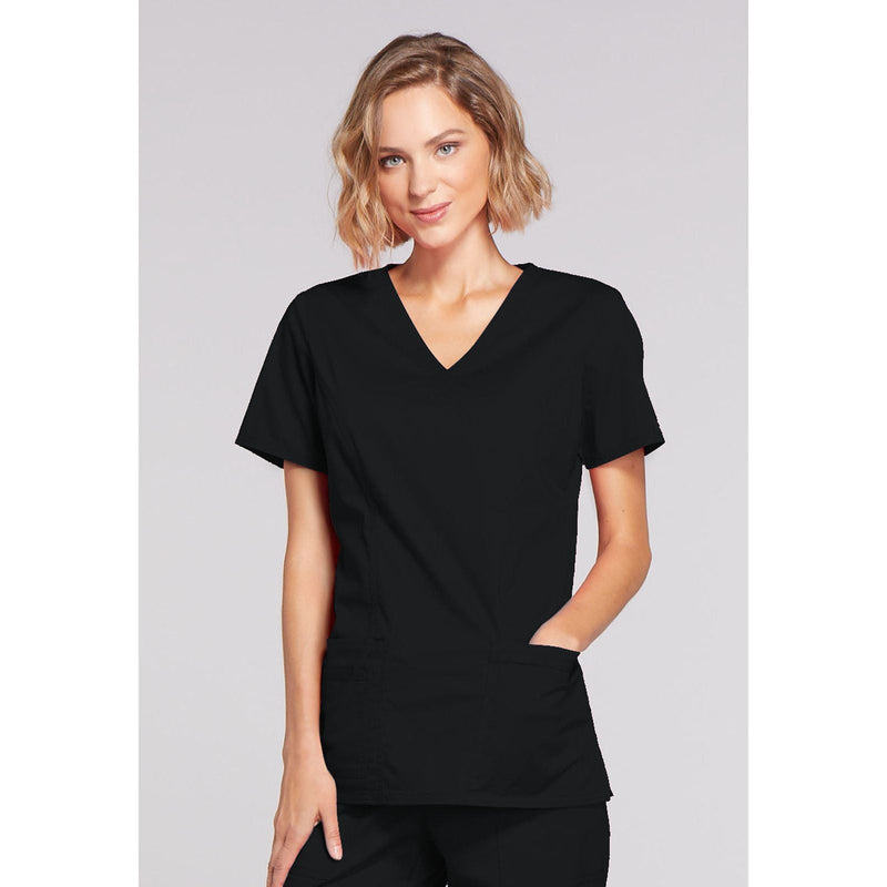 black - Mock Wrap Top