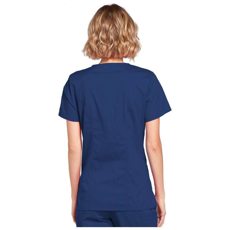 navy - Mock Wrap Top