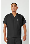 Black - Cherokee WW Originals Unisex Scrub Top - Front View