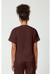 Chocolate - Cherokee WW Originals Unisex Scrub Top - Back View