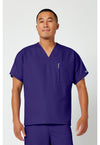 Grape - Cherokee WW Originals Unisex Scrub Top - Front View