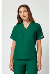 Hunter Green - Cherokee WW Originals Unisex Scrub Top - Front View