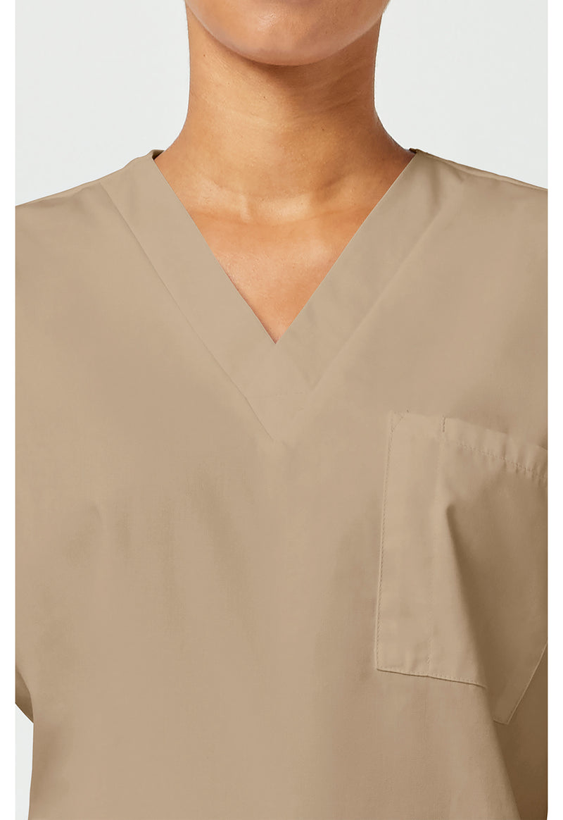 Khaki - Unisex V-Neck Tunic (View 3)