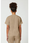 Khaki - Cherokee WW Originals Unisex Scrub Top - Back View