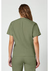 Olive - Cherokee WW Originals Unisex Scrub Top - Back View