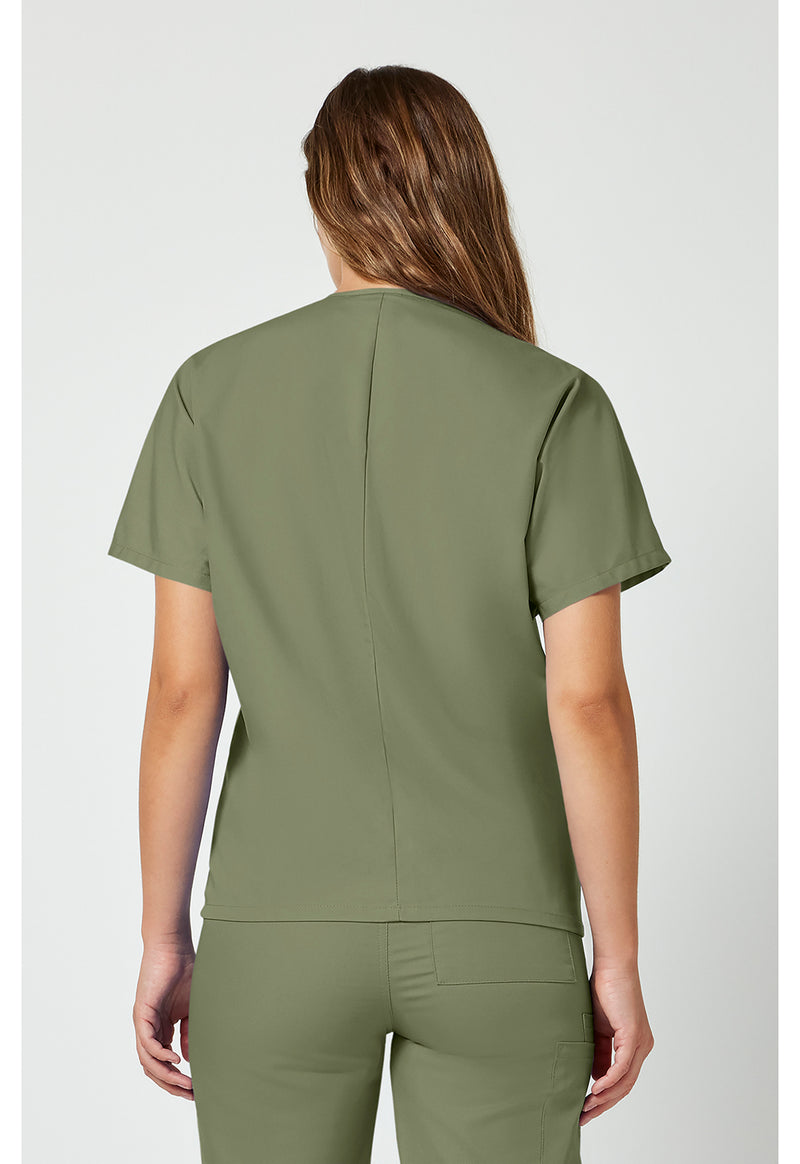 Olive - Cherokee WW Originals Unisex Scrub Top - Back View