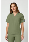 Olive - Cherokee WW Originals Unisex Scrub Top - Front View