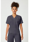 Pewter - Cherokee WW Originals Unisex Scrub Top - Front View