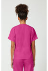 Shocking Pink - Cherokee WW Originals Unisex Scrub Top - Back View