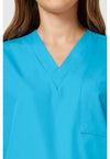 Turquoise - Unisex V-Neck Tunic (View 2)