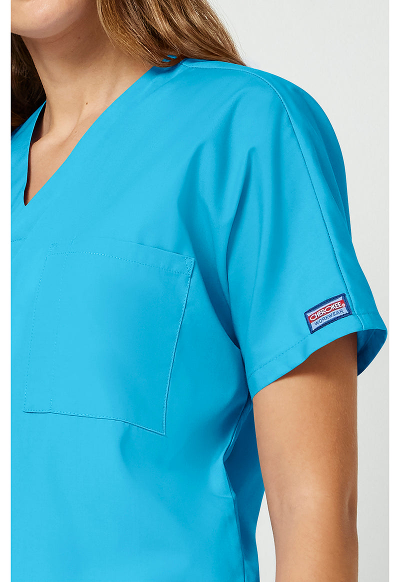 Turquoise - Unisex V-Neck Tunic (View 3)