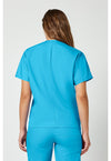 Turquoise - Cherokee WW Originals Unisex Scrub Top - Back View