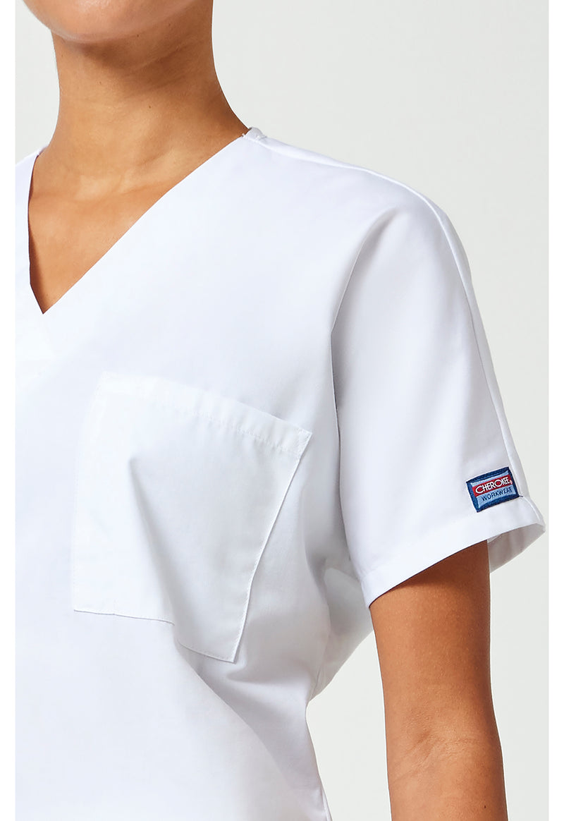 White - Unisex V-Neck Tunic (View 3)