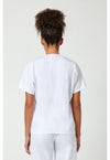 White - Cherokee WW Originals Unisex Scrub Top - Back View