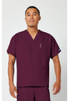 Wine - Cherokee WW Originals Unisex Scrub Top - Front View