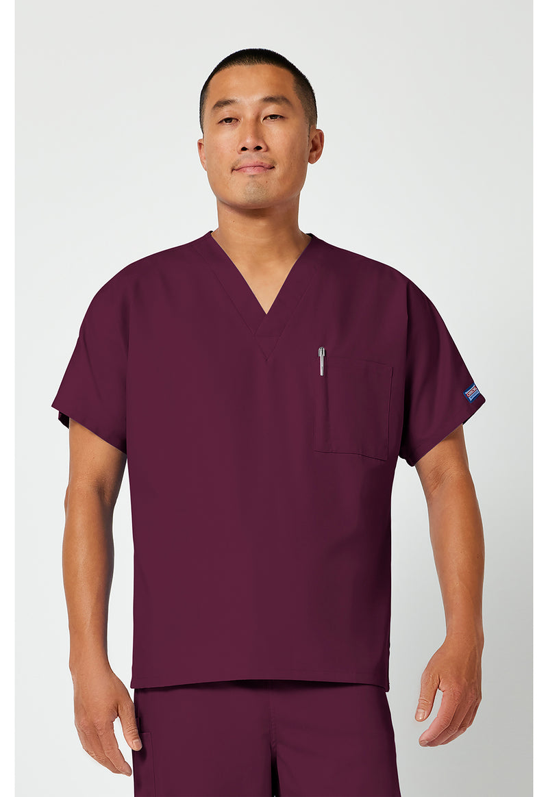 Wine - Cherokee WW Originals Unisex Scrub Top - Front View