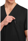 Black - Unisex V-Neck Scrub Top (View 2)