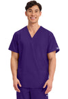 Grape - Cherokee WW Originals Unisex Scrub Top - Front View