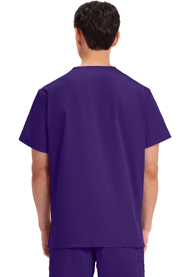 Grape - Cherokee WW Originals Unisex Scrub Top - Back View