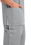 Grey - Unisex V-Neck Scrub Top (View 3)