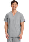 Grey - Cherokee WW Originals Unisex Scrub Top - Front View