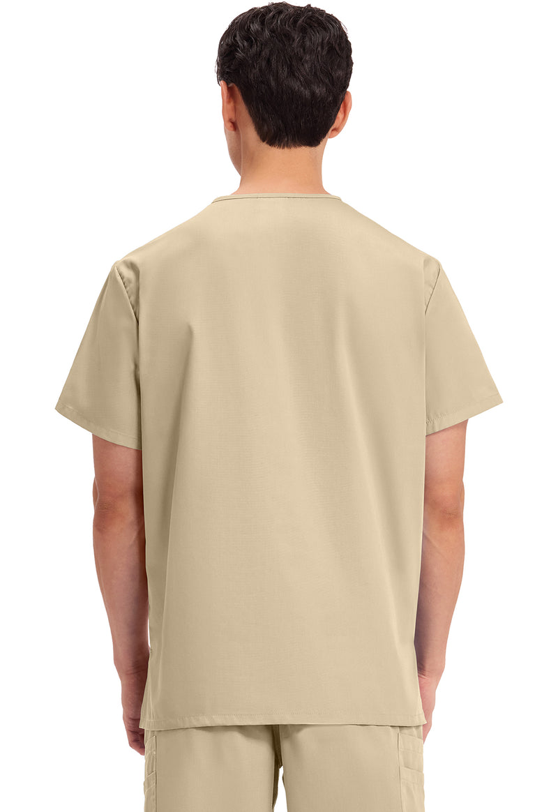Khaki - Cherokee WW Originals Unisex Scrub Top - Back View