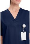 Navy - Unisex V-Neck Scrub Top (View 2)