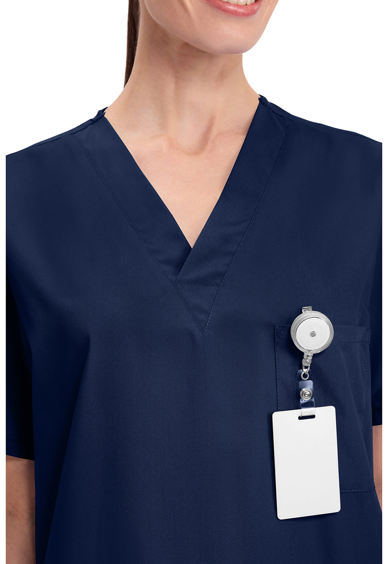 Navy - Unisex V-Neck Scrub Top (View 2)