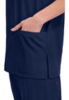 Navy - Unisex V-Neck Scrub Top (View 3)