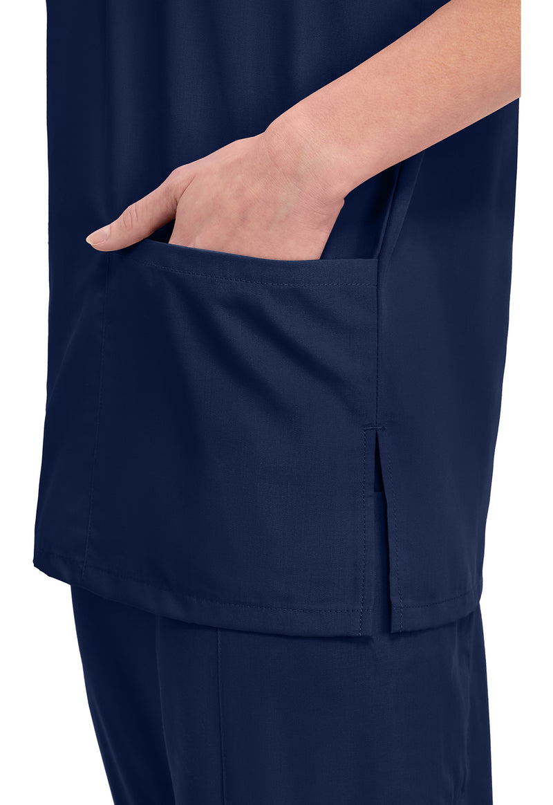 Navy - Unisex V-Neck Scrub Top (View 3)